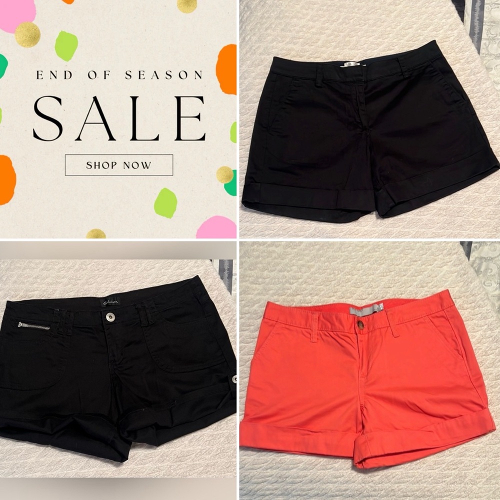 Stylish Black and Coral Women's Shorts